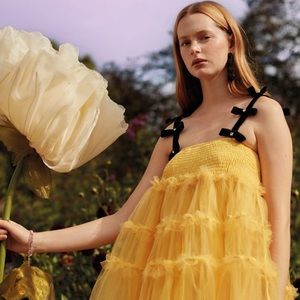 Dream Sister Jane Moonlight Meadow Yellow Tulle Mini Dress